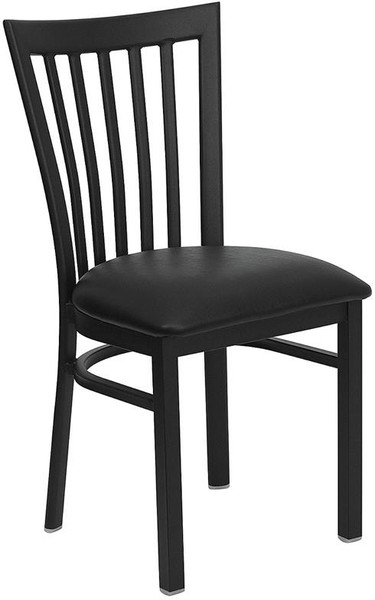 Hercules Black House Back Metal Chair-Black Seat XU-DG6Q4BSCH-BLKV-GG