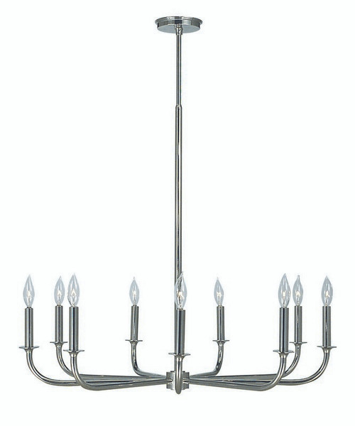 Framburg 9-Light Polished Silver Moderne Dining Chandelier 1060 PS