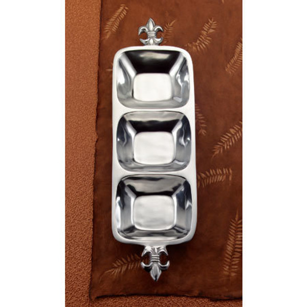 Fleur De Lis 3-Section Tray, Pack Of 3 11995 By India Handicrafts