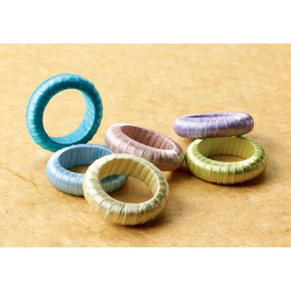 Pastel Ribbon Napkin Ring Assorted 6, Pack Of 24 13003