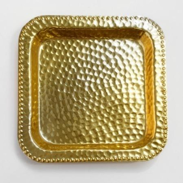 Square Gilded Ham. Plate, Pack Of 4 13987 By India Handicrafts