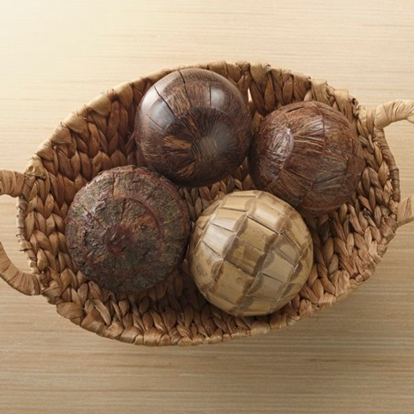 Wood Deco Ball, Pack Of 12 15215 By India Handicrafts