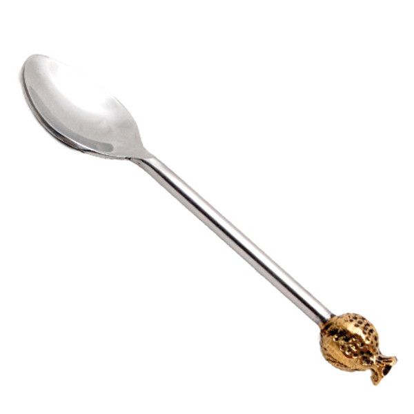 Ss Gilded Pomegranet Spoon, Pack Of 12 15444 By India Handicrafts