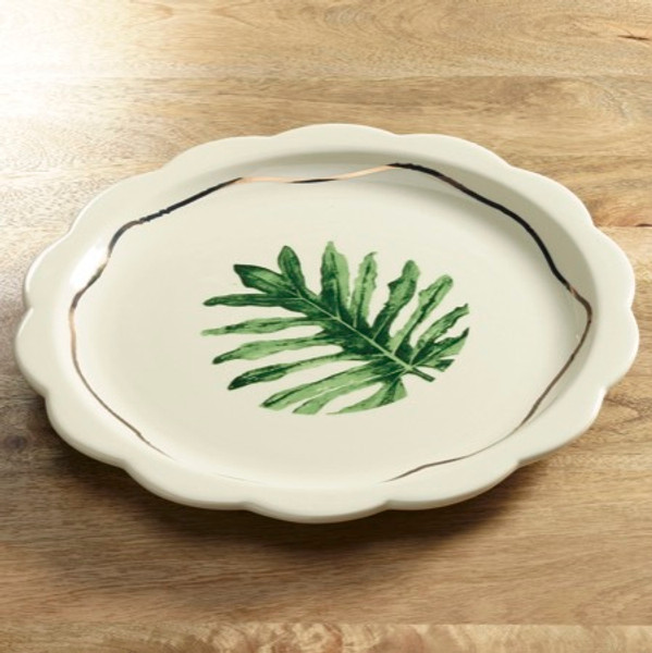 Ceramic Tropical Leaf Plate, Pack Of 4 638003 By India Handicrafts