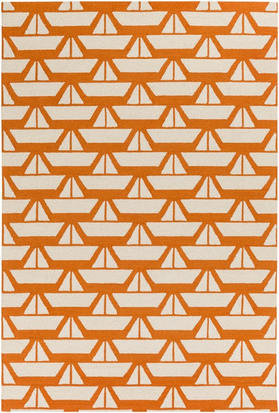 Surya Tic Tac Toe Hand Hooked Orange Rug TCT-6003 - 5' x 7'6"