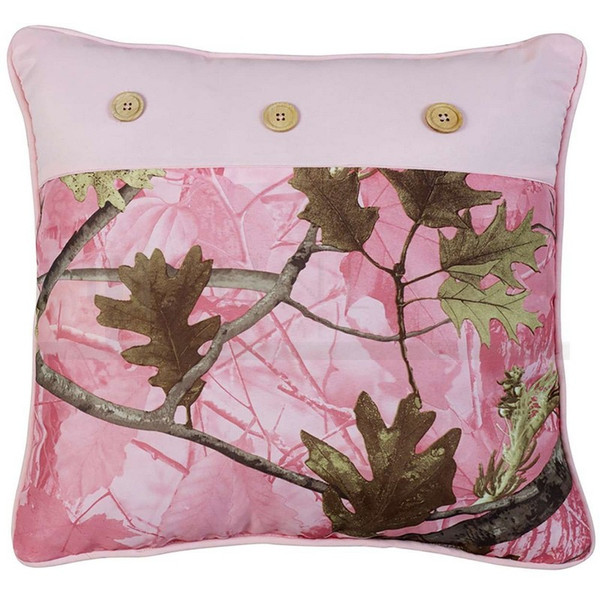 CM1002P1 Pink/Green Camo Square Pillow Pack of 2 by HiEnd Accents