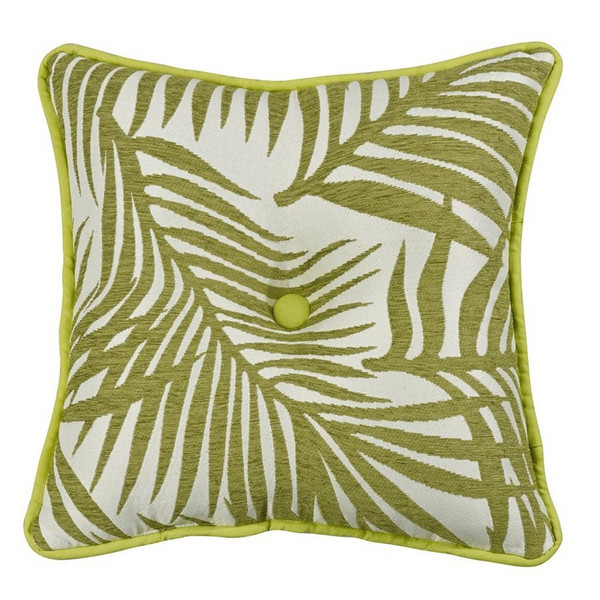 FB4100P1 Capri Fern Tufted Pillow by HiEnd Accents