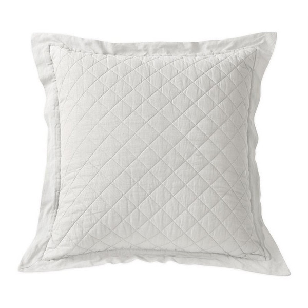 FB6100ES-OS-VW Diamond Pattern Linen Quilted Euro Sham - Vintage White by HiEnd Accents