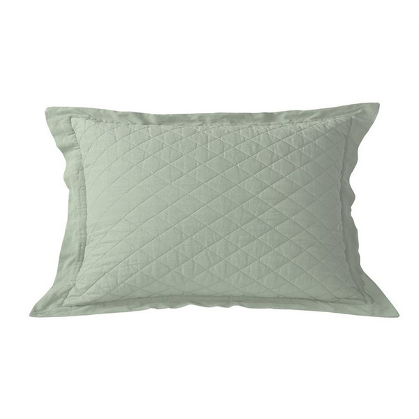 FB6100PS-KS-SE Diamond Pattern Linen Quilted King Sham - Seafoam by HiEnd Accents