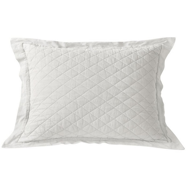 FB6100PS-KS-VW Diamond Pattern Linen Quilted King Sham - Vintage White by HiEnd Accents
