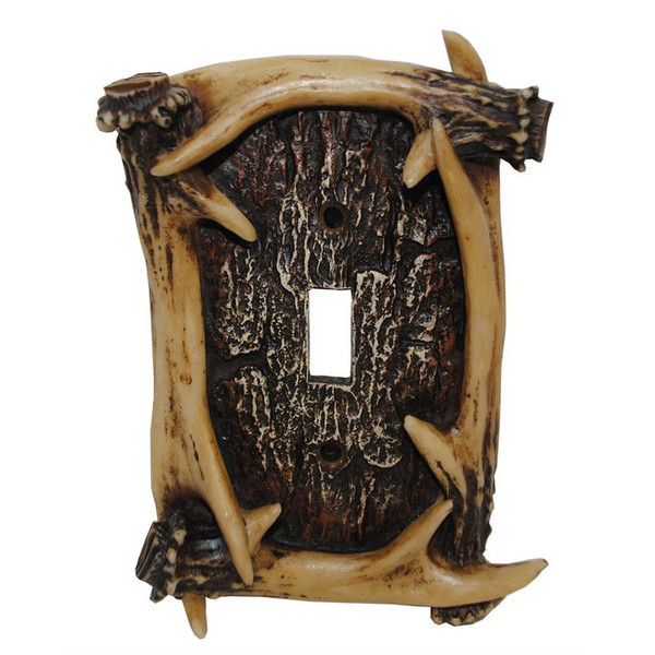 LD8200-SS-OC Antler Switchplate - Single Switch - Pack of 4 by HiEnd Accents