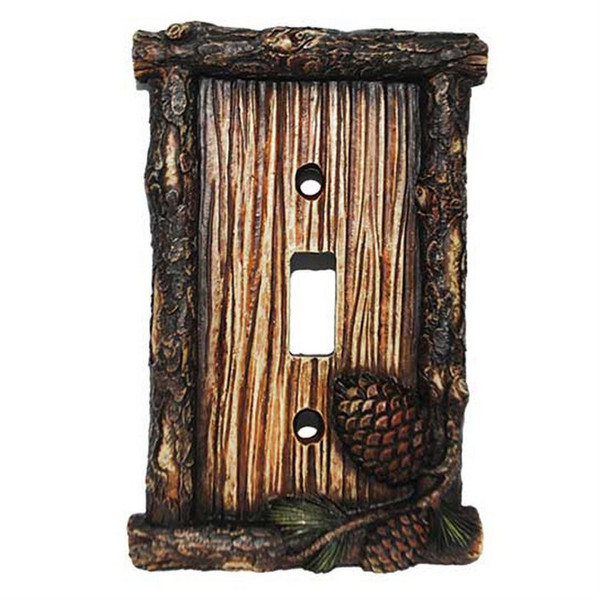 LD8202-SS-OC Pine Cone Switchplate - Single Switch - Pack of 4 by HiEnd Accents