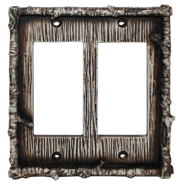 LD8203-DR-OC Birch Twig Switchplate - Double Rocker - Pack of 4 by HiEnd Accents