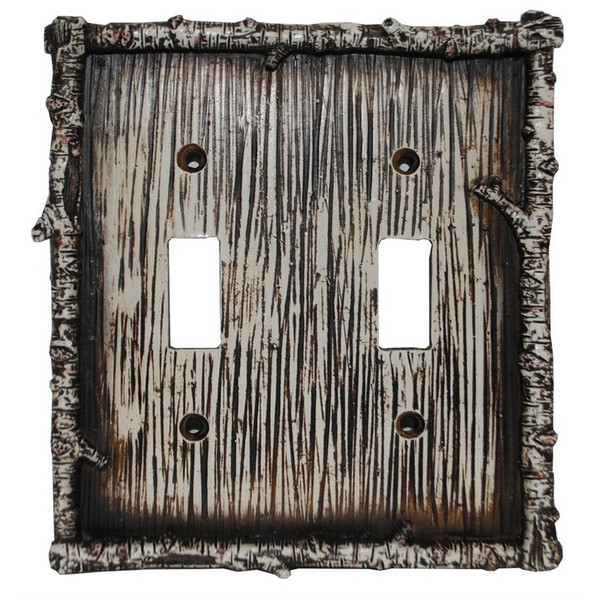 LD8203-DS-OC Birch Twig Switchplate - Double Switch - Pack of 4 by HiEnd Accents