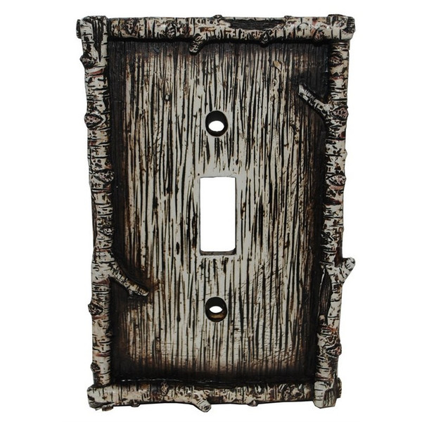 LD8203-SS-OC Birch Twig Switchplate - Single Switch - Pack of 4 by HiEnd Accents