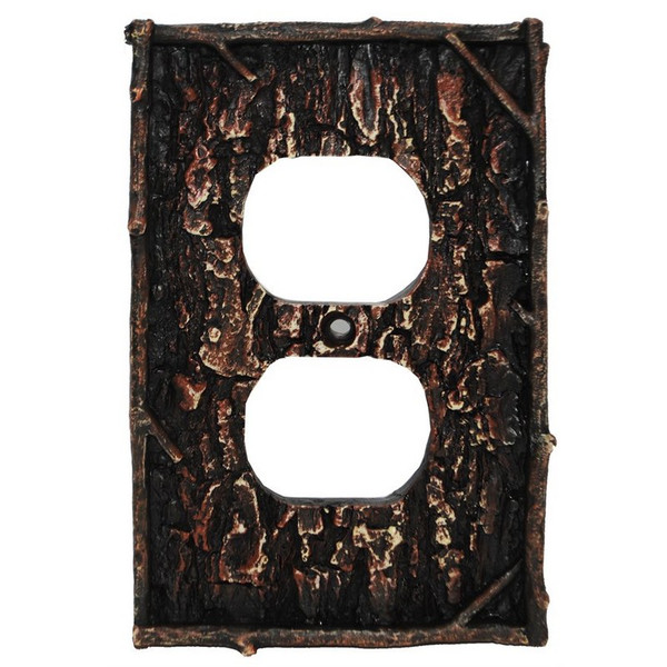 LD8204-SO-OC Pine Bark Outlet - Outlet Cover - Pack of 4 by HiEnd Accents