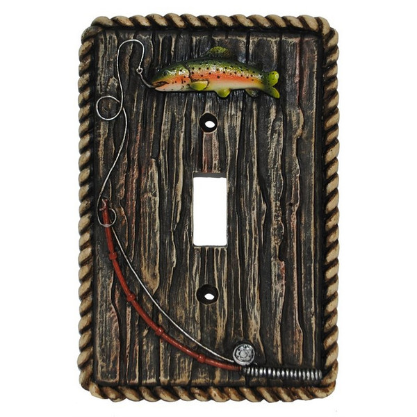 LD8205-SS-OC Rainbow Trout Switchplate - Single Switch - Pack of 4 by HiEnd Accents