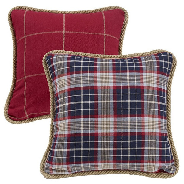 LG1819P1 South Haven Red Window Pane Pillow by HiEnd Accents