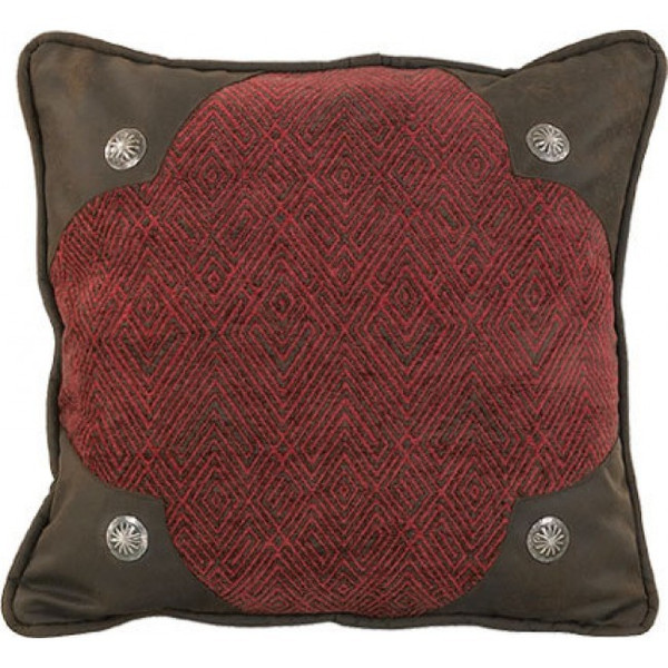 LG1849P3 Wilderness Ridge Scalloped Chenille Pillow - Red/Brown by HiEnd Accents