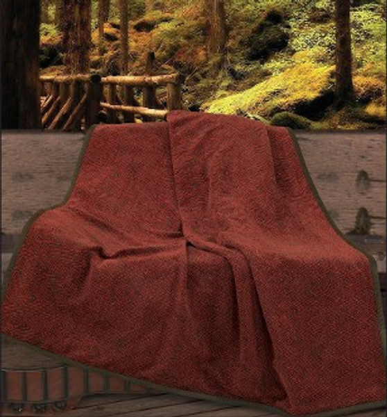 LG1849TH Wilderness Ridge Chenille Throw - Red/Brown by HiEnd Accents