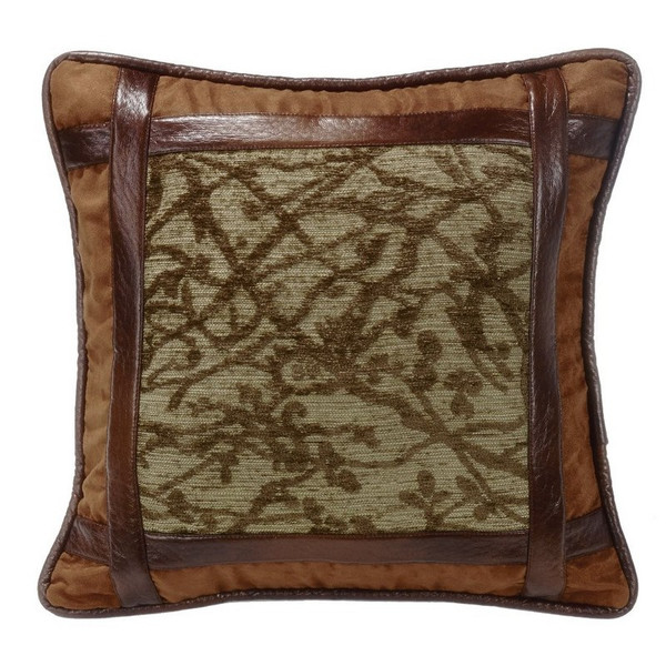 LG1860P1 Highland Lodge Framed Pillow - Olive/Brown by HiEnd Accents