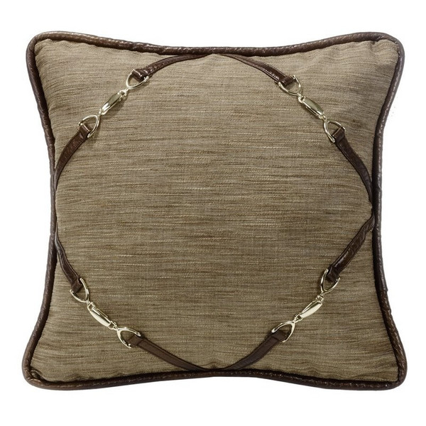 LG1860P3 Highland Lodge Buckle Pillow - Olive/Brown by HiEnd Accents