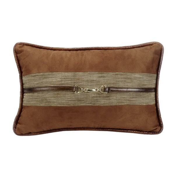 LG1860P4 Highland Lodge Suede Buckle Pillow - Olive/Brown by HiEnd Accents