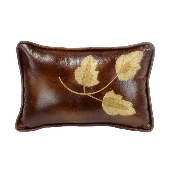 LG1860P5 Highland Lodge Leaf Pillow - Olive/Brown by HiEnd Accents