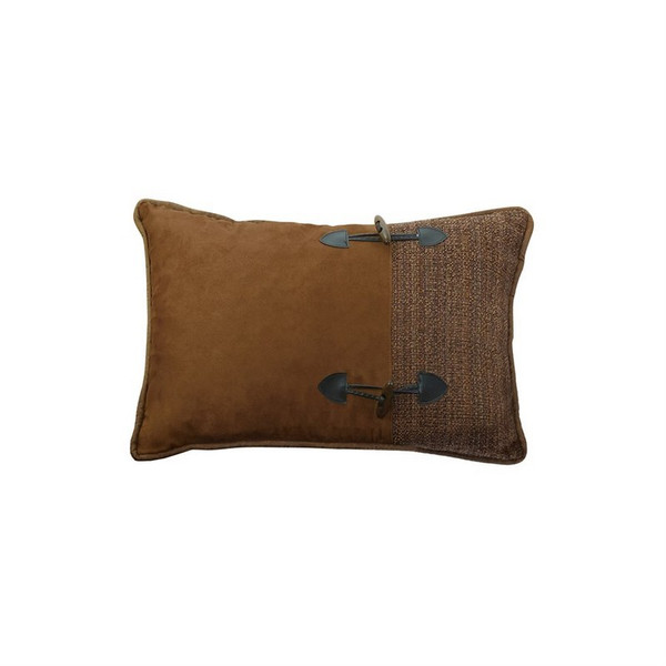 LG1880P1 Crestwood Buckle Pillow - Brown by HiEnd Accents