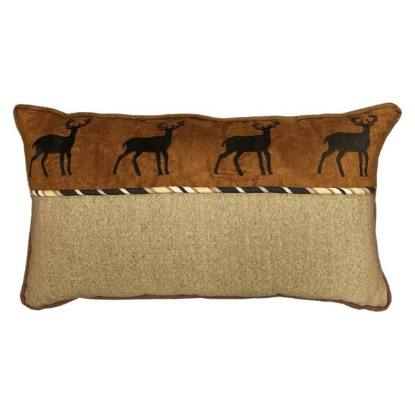 LG1890P6 Ashbury Whitetail Deer Pillow - Dark Tan by HiEnd Accents
