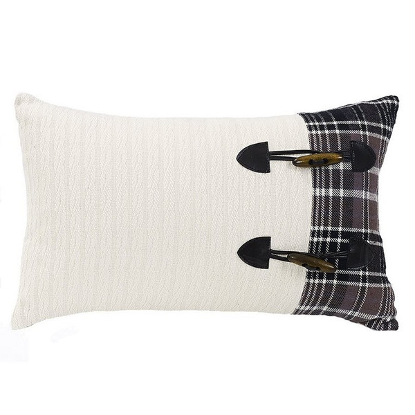 LG1895P5 Whistler Toggle Pillow - White/Black by HiEnd Accents