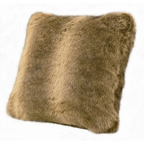 PL4001-OS-WF Briarcliff Faux Fur Pillow - Wolf by HiEnd Accents