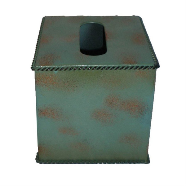 TB4000 Turquoise Rustic Cube Tissue Top Cover - by HiEnd Accents