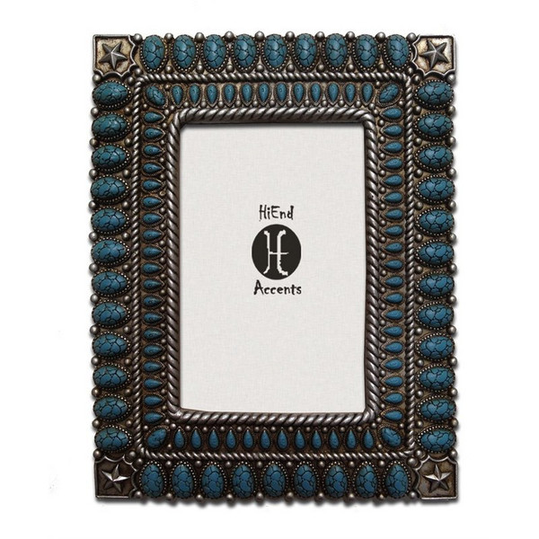 WD1012-46-TQ Solid Turquoise Stones Frame - Pack of 2 by HiEnd Accents