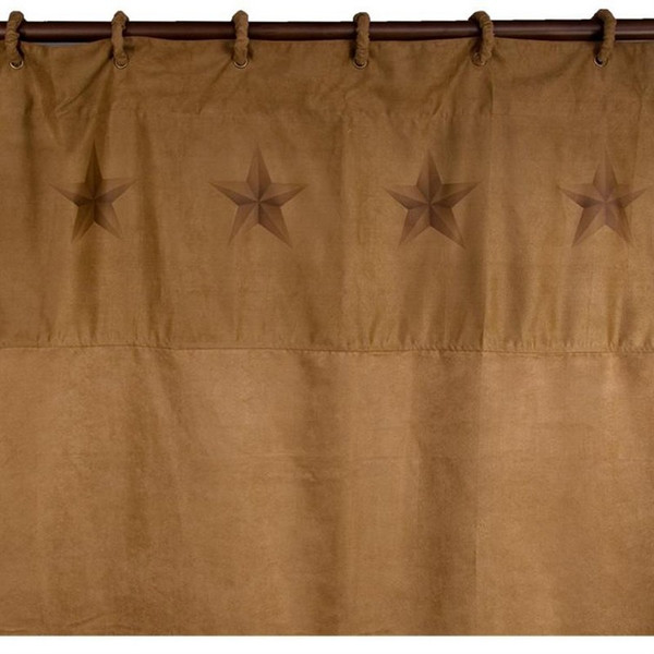 WS2010SC Luxury Star Shower Curtain - Tan by HiEnd Accents