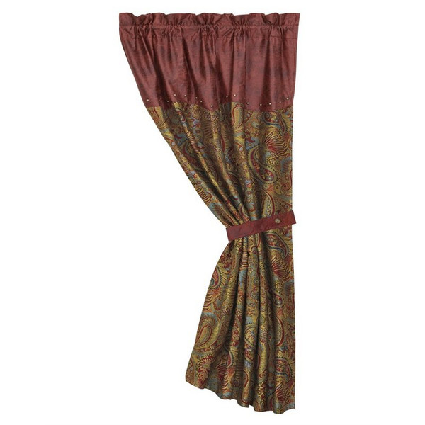 WS4287C San Angelo Paisley Curtain - Multi/Red by HiEnd Accents