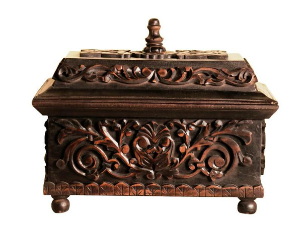 BX2521 Home Accents Priscilla Hand Carved Decorative Box