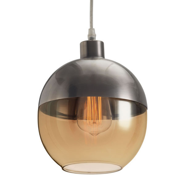 Homeroots 7.9" X 7.9" X 9.8" Glass Metal Ceiling Lamp 249400