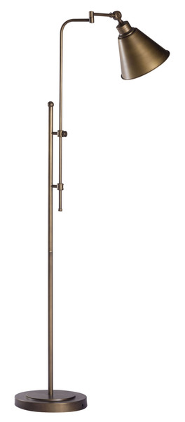 Homeroots 23.6" X 11.8" X 65" Brushed Bronze, Metal, Floor Lamp 249407