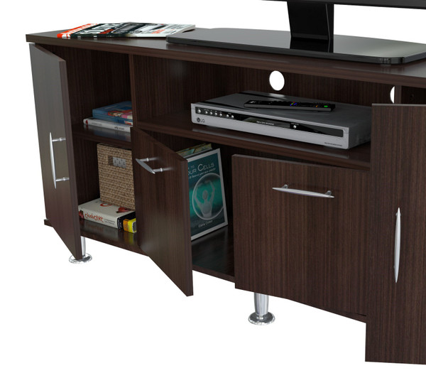 Homeroots 24" Modern Espresso Melamine And Engineered Wood Tv Stand 249827
