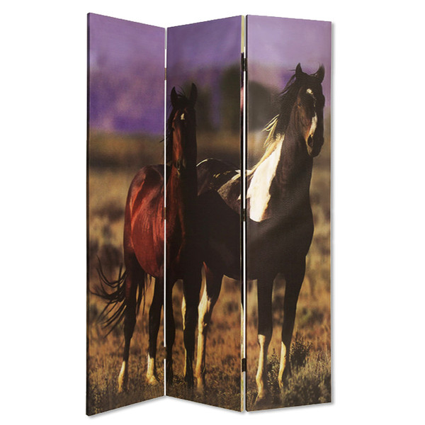 Homeroots 1" X 48" X 72" Multi-Color, Canvas - Screen With Nurturing Mare 274695