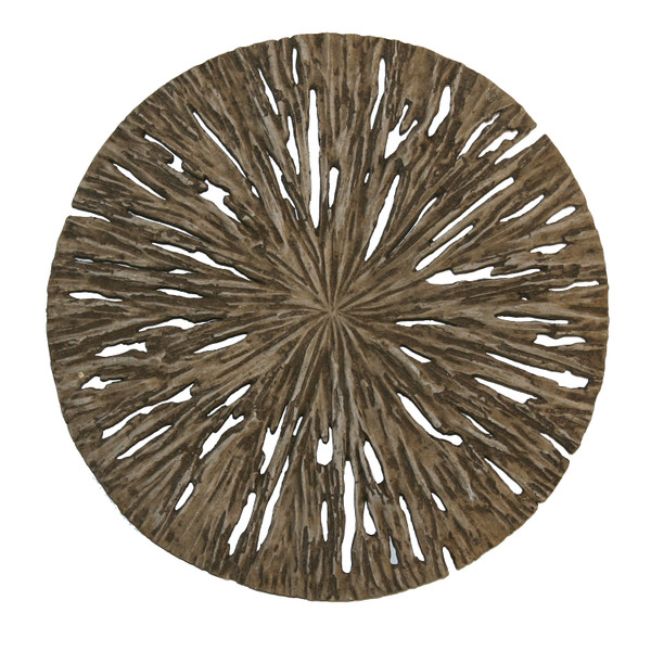 Homeroots 1" X 19" X 19" Brown, Round, Rotten Wood - Wall Decor 274760