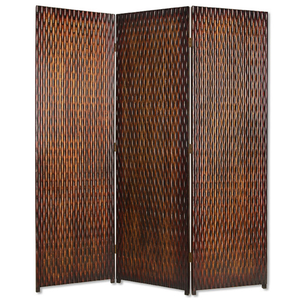 Homeroots 1" X 63" X 72" Brown, Wood, 3 Panel - Screen 274904