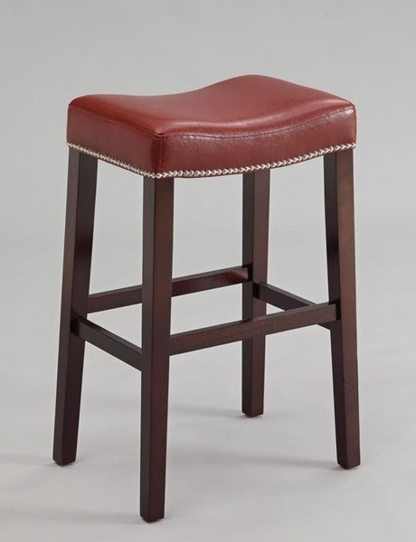 Homeroots 19" X 14" X 26" 2Pc Red And Espresso Counter Height Stool 285452