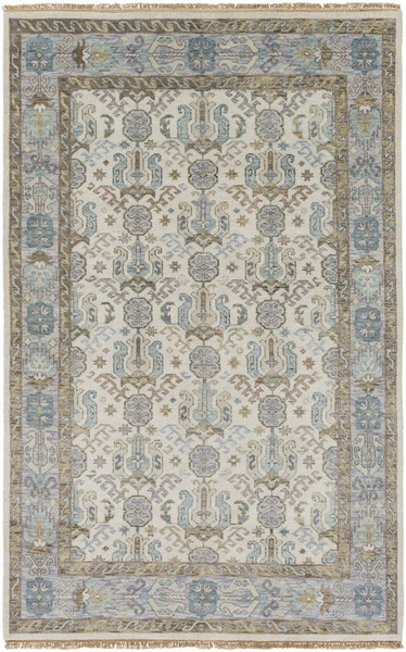 Surya Zeus Hand Knotted White Rug ZEU-7829 - 3'9" x 5'9"