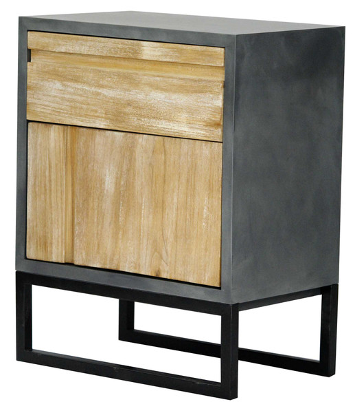 Homeroots 27" Distressed Gray Wood Accent Cabinet With A Drawer And A Door 292015