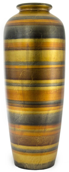 Homeroots 24" Ceramic Water Jug Floor Vase - Ceramic, Satin In Gold. Copper, Bronze And Pewter 294558