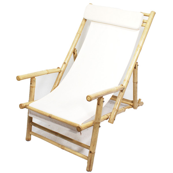 Homeroots 37.5" 2 Natural And White Bamboo Folding Sling Armchairs 294754