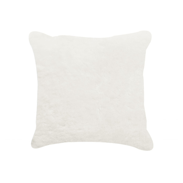 Homeroots 18" X 18" X 5" Natural Sheepskin - Pillow 316683