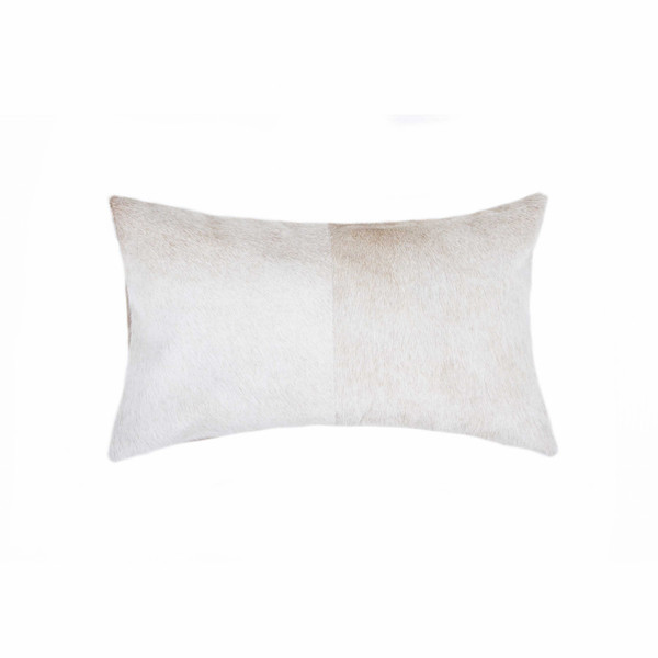 Homeroots 12" X 20" X 5" Natural Cowhide - Pillow 316860